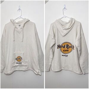 Vintage Hard Rock Cafe Mexico Burlap Poncho Drug Rug